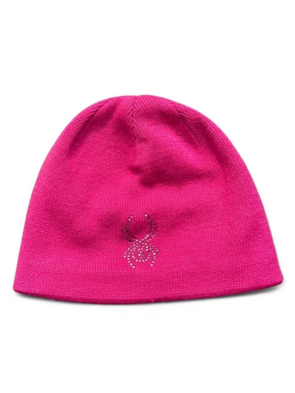 Spyder Pink Beanie with Rhinestone Design